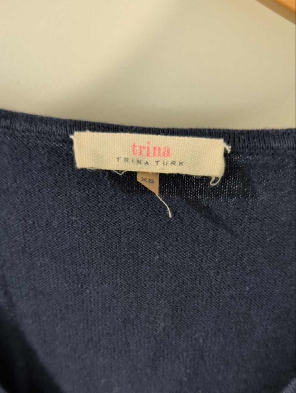 Trina Turk Navy Blue Shirt Dress - Picture 2 of 10